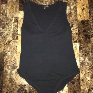 Black V-Neck Kendall and Kylie Bodysuit